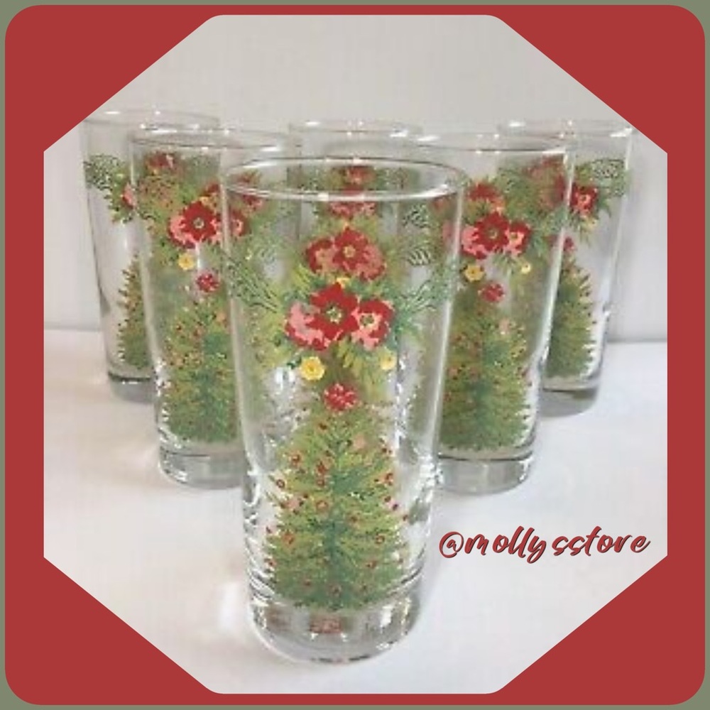 ❄️ New The Pioneer Woman Holiday Cheer Tree Glass Tumblers, Set of 6